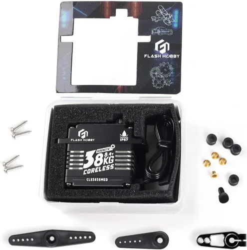Miniatura 8 de Servo sin núcleo de 83.8 lbs, servo de alto par de torsión de 8.4 V, engranaje de metal completo servo RC con IP67 impermeable y soporte magnético