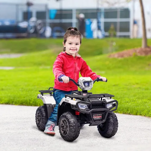 Miniatura 2 de Aosom ATV eléctrico para niños, 12 V, 4 ruedas, 2.5 MPH con faro, música, MP3, neumáticos con pisadas, cuatrimoto a batería para niños de 3 a 5