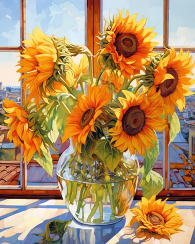Miniatura 8 de Tucocoo Pintura por números con flores de lirio azul en una jarra de vidrio DIY en lienzo con pinceles, pinturas acrílicas, pintura de grafiti por