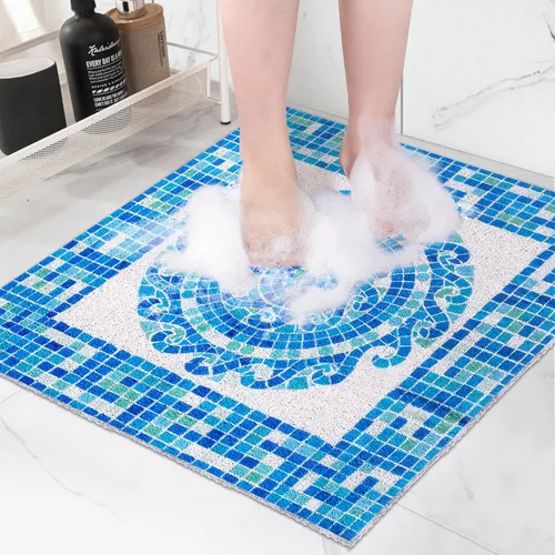 Tapete de ducha cuadrado, Yonala de 24 x 24 pulgadas, elegante tapete de ducha antideslizante para ducha interior, tapete de ducha antideslizante de