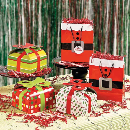 Miniatura 3 de Cajas de regalo de Navidad 3D con lazo, bolsas de regalo y bolsas de regalo, bolsas y cajas de papel de regalo, paquete de 12