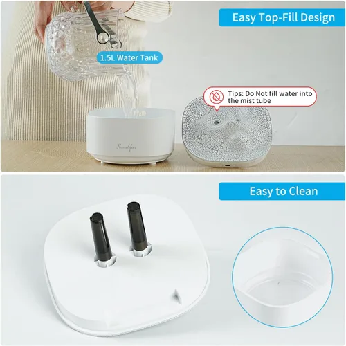 Miniatura 5 de Humidificador portátil de 50.7 fl oz de niebla fría, humidificador de escritorio personal USB para sala de oficina, dormitorio, llenado superior, 7