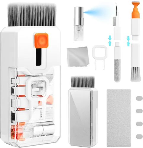 Miniatura 12 de Ordilend Kit de limpieza de teclado, limpiador de laptop, kit de limpieza de cámara de computadora todo en uno, herramienta de cepillo, limpiador