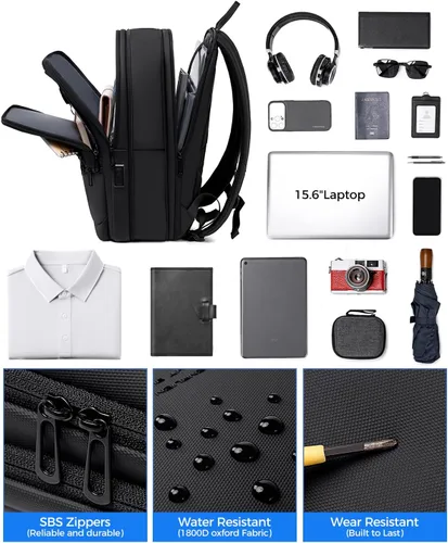 Miniatura 6 de Fenree.geer Mochila de trabajo para hombre, mochila expandible con puerto de carga USB C, resistente al agua, mochila para laptop de 15.6 pulgadas