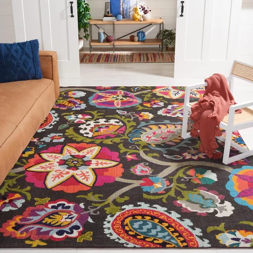 Miniatura 12 de SAFAVIEH Colección Monaco - Alfombra para pasillo, 2.2 x 6 pies, color marfil y multicolor, diseño floral bohemio, no desprende pelusa y de fácil