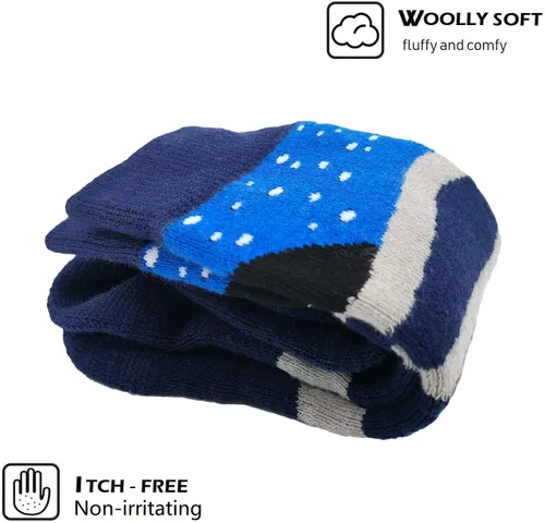 Miniatura 6 de HIGHCAMP 2 pares de calcetines de lana merina para niños de esquí y snowboard, calcetines de nieve de invierno para niños, niños y niñas