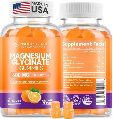 Miniatura 11 de Complejo de magnesio 9 en 1, 300 mg de magnesio de 9 formas orgánicas, glicinato, citrato, malato, alta absorción para sueño y relajación, apoyo
