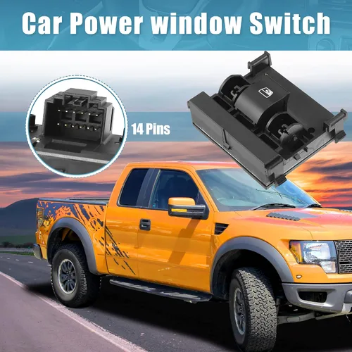 Miniatura 7 de X AUTOHAUX Interruptor de techo corredizo de consola superior de ventana trasera 9L3Z-15B691-AA para Ford F-150 2009-2017 para Ford F-250 F-350