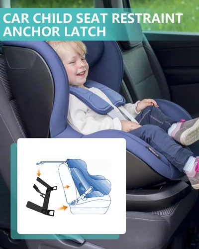 Miniatura 9 de Kit de Anclaje de Pestillo para Asiento Infantil de Coche, Correa de Seguridad para Asiento de Coche, Adaptador de Pestillo ISOFIX de Acero para Kit