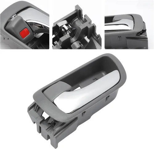 Miniatura 3 de 2 piezas de manijas interiores de puerta cromadas para Camry 2002-2006 lado izquierdo y derecho, manija de puerta gris interior delantera trasera