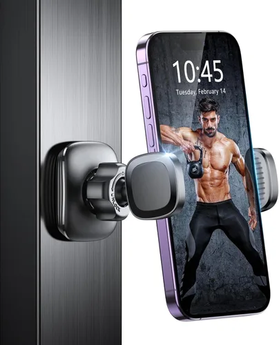 Soporte magnético para teléfono para gimnasio y carrito de golf, soporte giratorio de 360° para teléfono de gimnasio para registro de entrenamiento,
