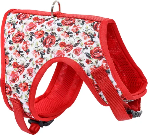 Miniatura 26 de Mile High Life Arnés para perro, chaleco floral de malla de aire para perros y gatos pequeños de 20 libras, fácil de poner, cierre fácil ajustable