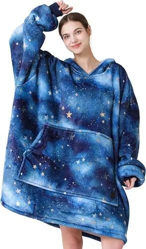 Miniatura 52 de Three Poodle - Manta con capucha portátil para niños, sudadera de sherpa de gran tamaño con capucha gigante, manta con capucha cálida y acogedora