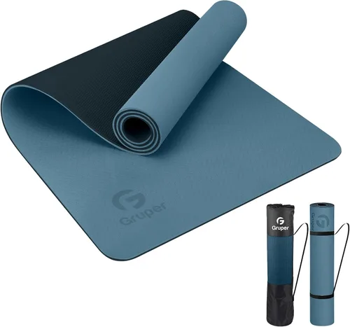 Tapete de yoga antideslizante, ecológico, con funda de transporte, tapete de yoga profesional para mujeres, tapete de entrenamiento para el hogar,