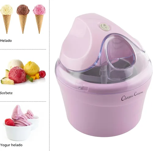 Miniatura 6 de Classic Cuisine - Máquina de helados de 1 cuarto de galón para sorbete, helado, yogur congelado y más, electrodomésticos de cocina y accesorios Rosa