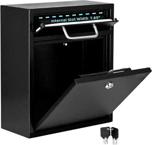 Miniatura 8 de AdirOffice contenedor con traba - Buzón de correo montado en pared., negro, 631-05-BLK