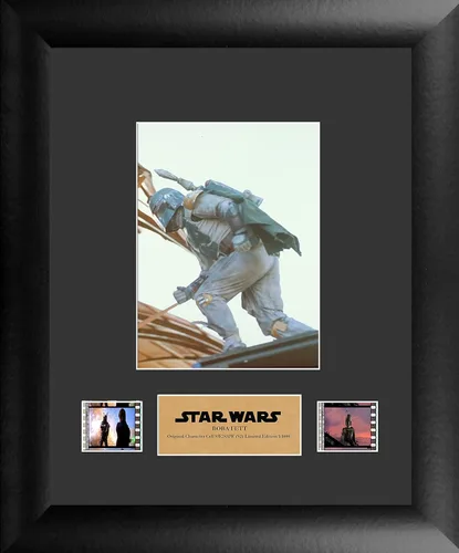 FILMCELLS - Star Wars - Boba Fett - Presentación de arte mural de edición limitada de 11" x 13" - Incluye dos clips de película de 1.378 in SW283IW
