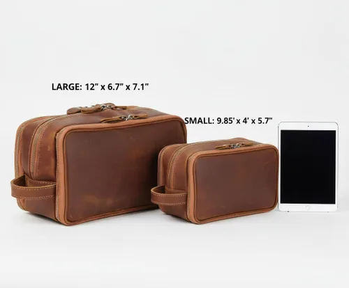 Miniatura 7 de Neceser de cuero personalizado para hombre, kit de afeitado de viaje, bolsa de cosméticos grande, organizador de baño, Negro