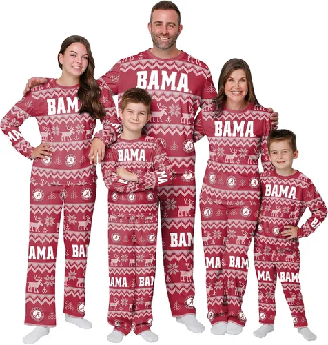 FOCO - Conjunto de pijama familiar a juego con estampado llamativo del equipo de la NCAA, para unisex-adulto