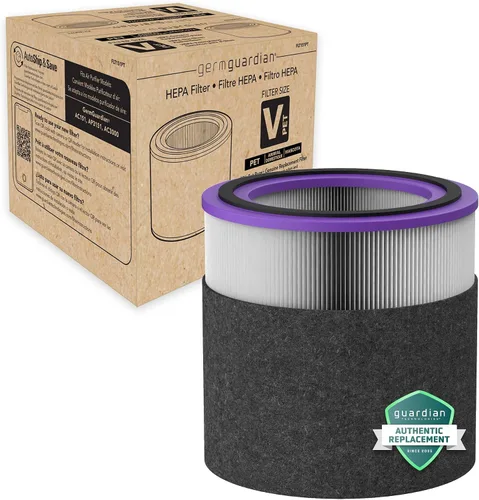 Miniatura 6 de GermGuardian Filtro V HEPA Pure Genuino - Filtro de repuesto para purificador de aire, elimina el 99.97% de contaminantes, humo de incendios