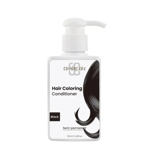 SOVONCARE Acondicionador Depósito de Color para el Cabello, Tinte Semi-Permanente Negro para Cabello Teñido, 5.28 OZ, Resultados Vibrantes en 10