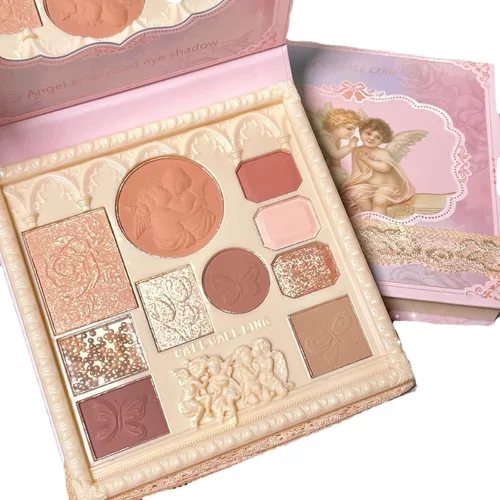 Sombra de ojos en relieve 10 colores paleta de sombra de ojos maquillaje rubor resaltador todo en uno disco mate y brillo sombra de ojos maquillaje
