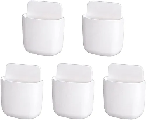 Paquete de 5 soportes adhesivos para control remoto para reproductor multimedia, estuche de almacenamiento, organizador remoto montado en la pared,