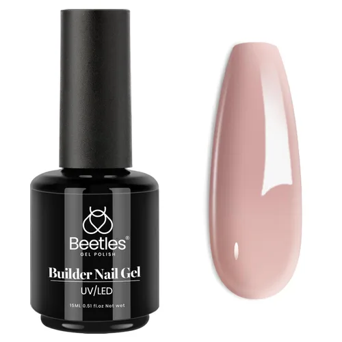 Miniatura 21 de Beetles Gel de uñas en gel de construcción 15ML, Gel fortalecedor de construcción 7 en 1, gel de uñas de extensión de uñas rosa nude translúcido
