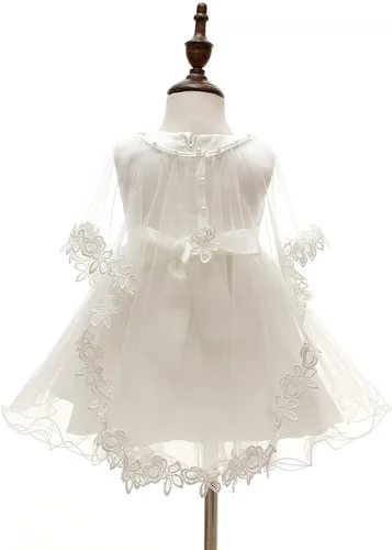 Miniatura 4 de Juego de 3 piezas de vestido de bautizo, vestido formal para niña, Marfil