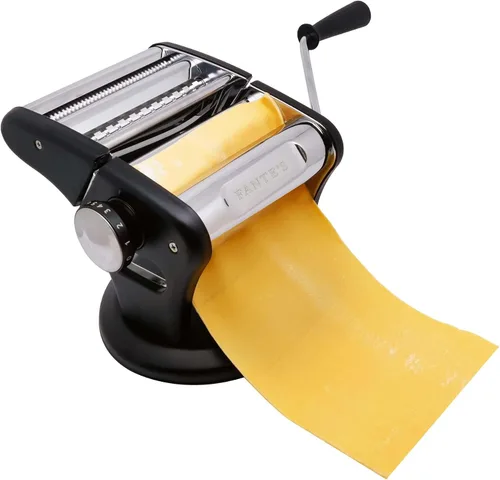 Miniatura 5 de Fante's Supreme Pasta Maker, Máquina compacta de prensa manual de fideos con base de succión antideslizante para pasta casera fresca, ravioles, Negro