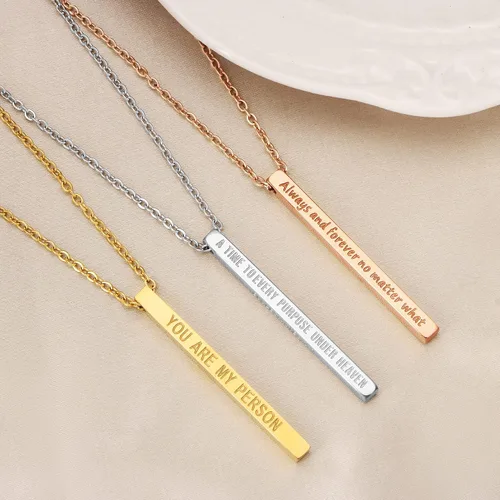 Miniatura 4 de JoycuFF Collar de amistad para amigas, mujeres, inspiradores colgantes verticales, regalo de joyería para adolescentes y niñas, Metal, Arenisca