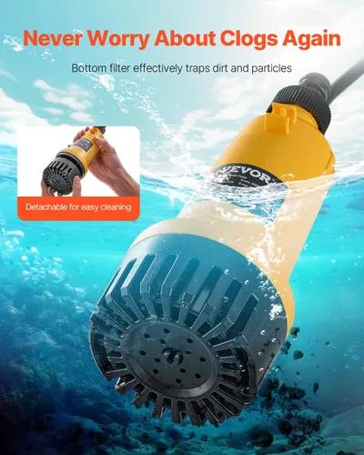 Miniatura 6 de VEVOR Bomba sumergible inalámbrica de transferencia de agua, 528 GPH, bomba de sumidero portátil con manguera de jardín G3/4 pulgadas, compatible