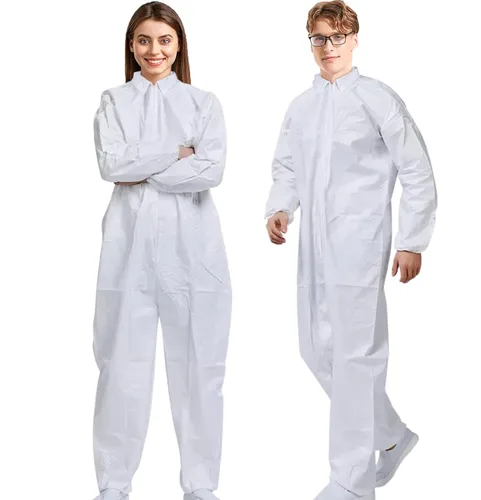 Miniatura 9 de Medical Nation Trajes desechables para materiales peligrosos, paquete de 25, medianos Overol protector sin capucha – Pintores de cuerpo completo