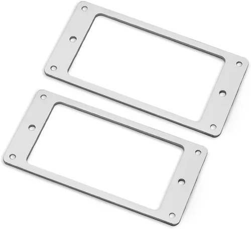 Miniatura 7 de MAXCHEER Anillo de recogida Humbucker plano de hierro de metal para reemplazo de guitarra eléctrica (cromo)