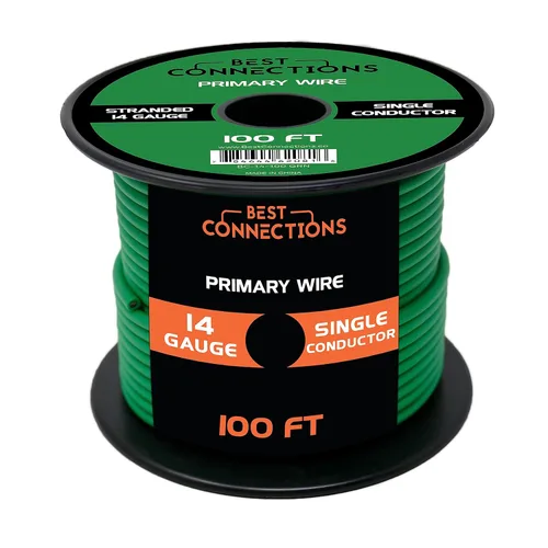 Miniatura 11 de BEST CONNECTIONS Cable primario automotriz – 100 pies (varias opciones de color) Ideal para remolques, altavoces y circuitos de iluminación Verde