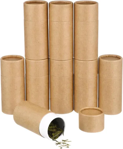 Hemoton Cajas de regalo cilíndricas de papel Kraft, paquete de 30 unidades de 4.48 x 6.02 x 2.00 pulgadas, embalaje de papel ecológico para botellas