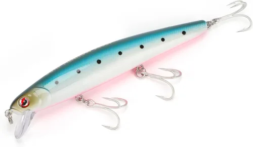 Miniatura 30 de LITTMA Señuelos de pesca de surf de California Señuelos de pesca de agua salada Jerkbait Crankbait Surf Minnow 110 - Sardina metálica Super Glow