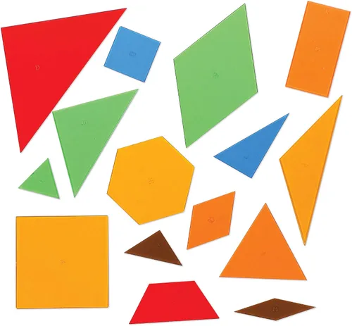 Miniatura 3 de Learning Resources Polígonos de poder, habilidades de geometría temprana, formas de polígonos, superposición de fracciones, 450 piezas, a partir