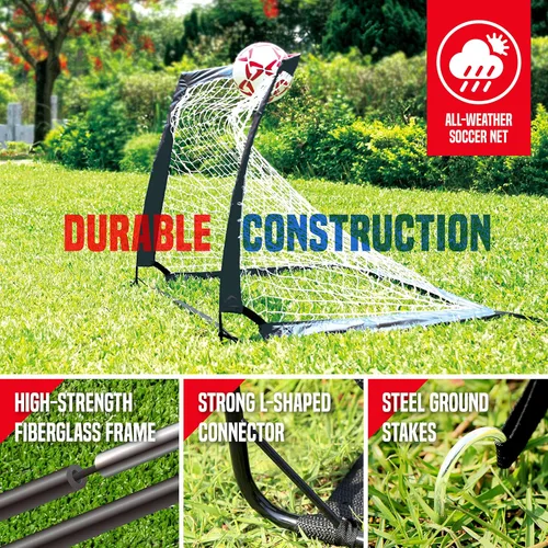 Miniatura 5 de Red de fútbol para porterías de fútbol, porterías de fútbol emergentes para niños para práctica y entrenamiento en el patio trasero, juego portátil