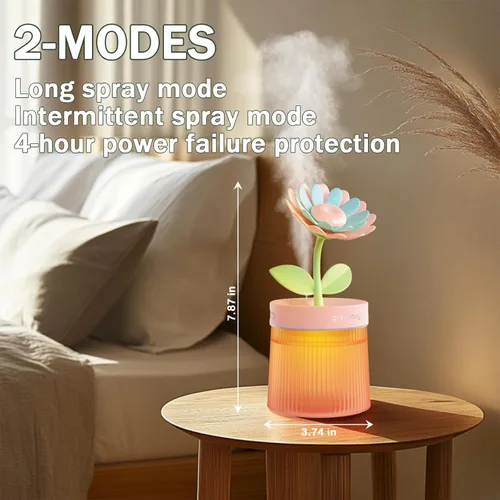 Miniatura 3 de Mini Humidificador Lindo 320mL de Niebla Fría con 2 Modos de Niebla, para Hogar/Guardería/Oficina, Mini Humidificador Portátil de Aire, mini Verde