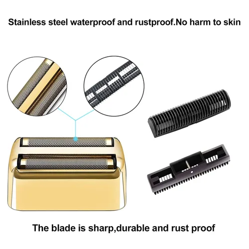 Miniatura 4 de 4 piezas de papel de repuesto y cortadores compatibles con la afeitadora BaBylissPRO de doble lámina, lámina de repuesto compatible con la Dorado