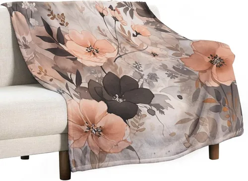 Miniatura 52 de Manta decorativa moderna de flores de acuarela, manta floral de primavera y verano, manta de 30 x 40 pulgadas, súper suave y acogedora para sofá