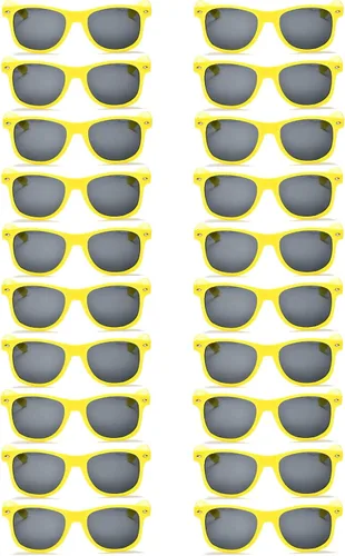 Miniatura 18 de 20 pares de lentes de sol a granel para adultos, retro de los años 70 y 90, gafas baratas para suministros de fiesta (negro)