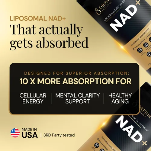Miniatura 2 de Orphira - Suplemento liposomal líquido NAD+ - 10 veces mejor absorción para energía celular, claridad mental, envejecimiento saludable y apoyo