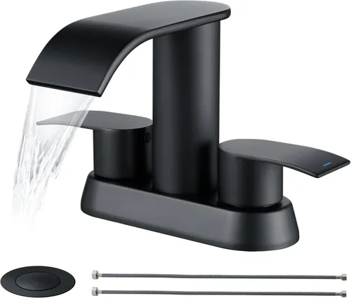 Miniatura 16 de Ultimate Unicorn Grifo de Baño para Lavabo Dorado Cepillado, Grifo de Lavabo de Baño de 4 Pulgadas para 3 o 2 Agujeros, Grifos de Cascada de 2 Oro