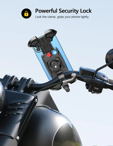 Miniatura 3 de Viccux Soporte de teléfono para motocicleta, mejorado [nunca se cae] [0 vibración] Soporte de teléfono para bicicleta, [poner y quitar en 3s]