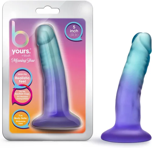 Miniatura 6 de Juguetes sexuales para adultos, B Yours Stella Blue, consolador de tacto real de 6.5 pulgadas de largo y 1.25 pulgadas de ancho, compatible con Azul