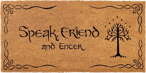 Miniatura 9 de MAINEVENT Felpudo con texto en inglés "Speak Friend and Enter", 30 x 17 pulgadas, Mercancía de Trilogía, Felpudo de Bienvenida para Exteriores