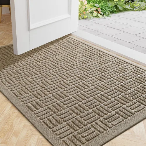 Miniatura 22 de Mibao Tapete para puerta delantera, resistente y duradero, tapete de bienvenida para interiores y exteriores, atrapador de suciedad, impermeable