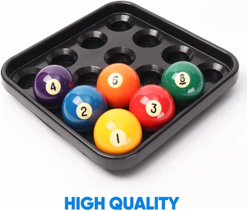 Miniatura 5 de GSE Games & Sports Expert Bandeja de transporte de bolas de billar de plástico negro, bandeja de almacenamiento de bolas de billar para 16 bolas